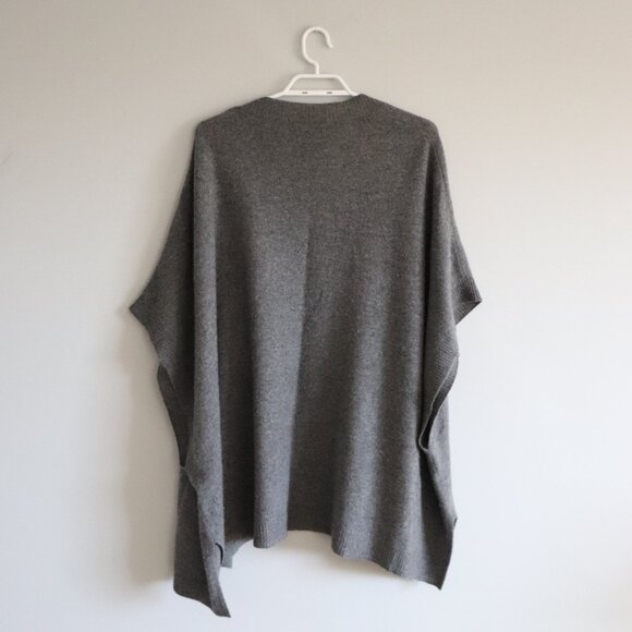 Halogen Womens Grey One Size Ruana 100% Cashmere Open Front Kimono Knit Cardigan - Picture 3 of 11